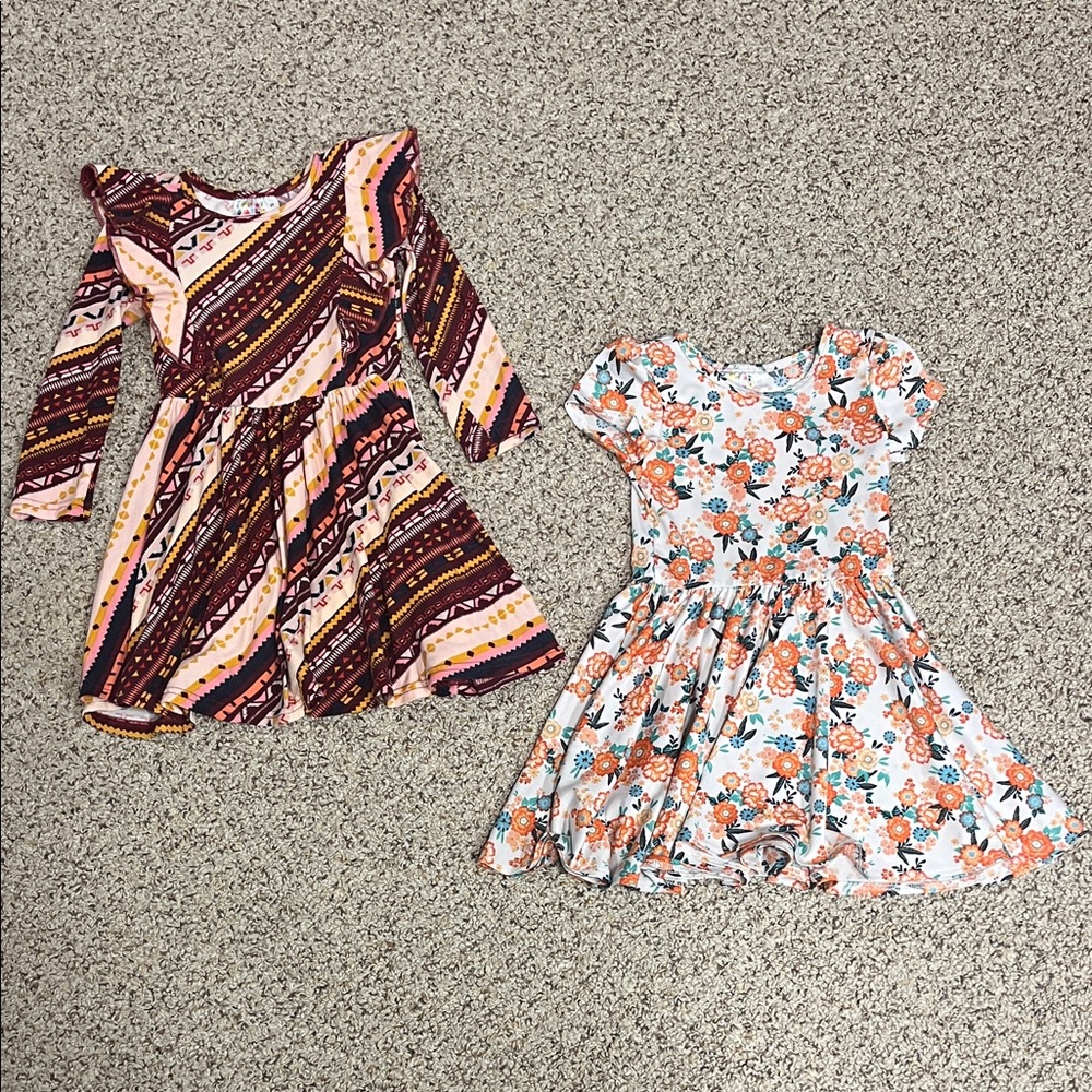 Dot Dot Smile Multicolor Kids Dress Duo
